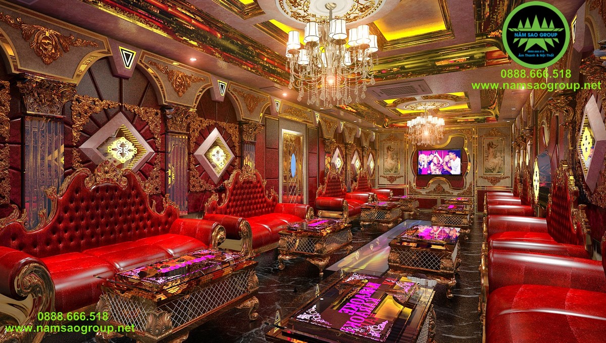 Mẫu phòng hát karaoke gia đình phong cách cổ điển